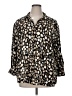 Westbound 100% Tencel Animal Print Black 3/4 Sleeve Button-Down Shirt Size XL - photo 1