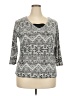 Basic Editions Silver 3/4 Sleeve Top Size 2X - photo 1