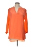 Amanda Uprichard 100% Silk Orange 3/4 Sleeve Silk Top Size L - photo 1