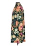 V Fish Floral Green Casual Dress Size S - photo 5