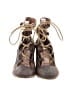 Vanessa Wu 100% Leather Tweed Brown Blue Heels Size 10 - photo 2