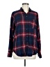 Hollister Plaid Blue Long Sleeve Button-Down Shirt Size M - photo 1