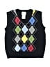 Talbots Kids 100% Cotton Argyle Black Sweater Vest Size 3 - photo 1