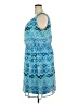 AGB 100% Polyester Print Blue Casual Dress Size 2X - photo 5