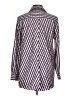 Foxcroft 100% Polyester Stripes Silver Long Sleeve Blouse Size 2 - photo 2