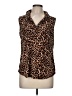 Always Indigo Animal Print Brown Sleeveless Blouse Size M - photo 1