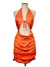 White Fox 100% Polyester Orange Cocktail Dress Size M - photo 1