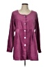 Fiona 100% Polyester Burgundy Long Sleeve Button-Down Shirt Size L - photo 1