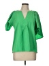 Glam 100% Polyester Green 3/4 Sleeve Blouse Size L - photo 1
