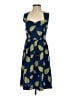 Maple 100% Polyester Print Blue Cocktail Dress Size 2 - photo 1