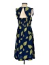 Maple 100% Polyester Print Blue Cocktail Dress Size 2 - photo 2