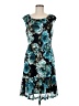 Connected Apparel Print Teal Cocktail Dress Size 8 - photo 1
