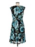 Connected Apparel Print Teal Cocktail Dress Size 8 - photo 2