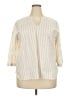 Worthington Stripes Ivory 3/4 Sleeve Button-Down Shirt Size XXL - photo 1