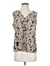 Unbranded Animal Print Ivory Sleeveless Blouse Size S (estimated) - photo 1