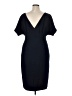 Eliza J Solid Blue Black Cocktail Dress Size 16 - photo 2