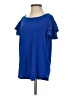 Adrianna Papell Blue Short Sleeve Top Size S - photo 5