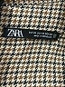 Zara Houndstooth Brown Long Sleeve Blouse Size XS - photo 7