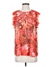 T Tahari 100% Polyester Orange Pink Short Sleeve Blouse Size S - photo 1