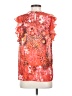 T Tahari 100% Polyester Orange Pink Short Sleeve Blouse Size S - photo 2
