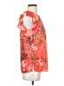 T Tahari 100% Polyester Orange Pink Short Sleeve Blouse Size S - photo 4