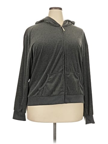 White Mark Zip Up Hoodie (view 1)