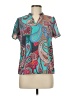 Shein 100% Polyester Paisley Teal Short Sleeve Polo Size 6 - photo 1