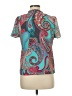 Shein 100% Polyester Paisley Teal Short Sleeve Polo Size 6 - photo 2