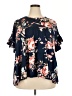 Assorted Brands Floral Blue Short Sleeve Blouse Size XXL - photo 1