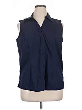 Basic Editions Sleeveless Button Down Shirt