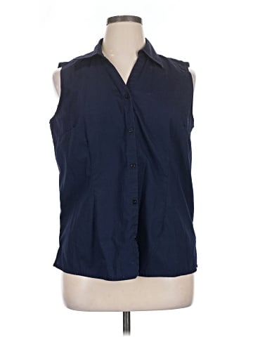 Basic Editions Sleeveless Button-Down Shirt (view 1)