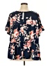 Assorted Brands Floral Blue Short Sleeve Blouse Size XXL - photo 2