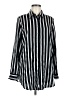 Shein Stripes Black Long Sleeve Button-Down Shirt Size 8 - 10 - photo 1