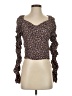 Versona 100% Rayon Brown Long Sleeve Top Size XS - photo 1