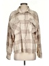 By Together 100% Cotton Plaid Tan Long Sleeve Blouse Size S - photo 1