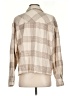 By Together 100% Cotton Plaid Tan Long Sleeve Blouse Size S - photo 2