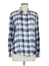 Caslon 100% Rayon Plaid Blue Long Sleeve Button-Down Shirt Size M - photo 1