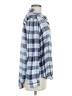 Caslon 100% Rayon Plaid Blue Long Sleeve Button-Down Shirt Size M - photo 4