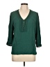 Daniel Rainn 100% Rayon Green 3/4 Sleeve Blouse Size L - photo 1