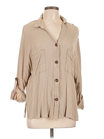 GeeGee 3/4 Sleeve Button-Down Shirt (view 1)