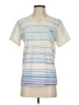 Assorted Brands Stripes Ivory Short Sleeve T-Shirt Size S - photo 1