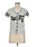 ON FIRE 100% Cotton Silver Short Sleeve Top Size M - photo 1