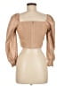 7 For All Mankind 100% Polyurethane Tan 3/4 Sleeve Blouse Size M - photo 2
