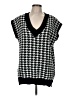 Rebellious 100% Acrylic Houndstooth Black Sweater Vest Size M - photo 1