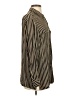 Jones Studio 100% Rayon Stripes Black Long Sleeve Button-Down Shirt Size P (petite) - photo 4
