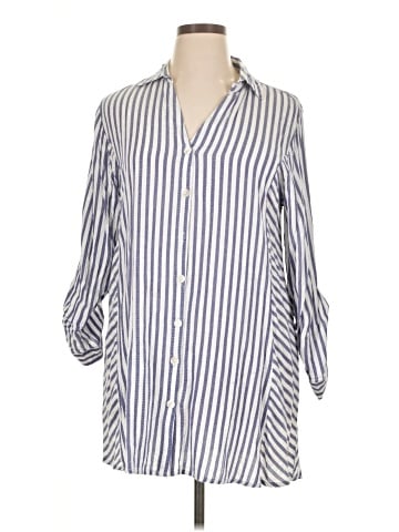 Club Z Collection 3/4 Sleeve Button-Down Shirt (view 1)
