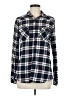 Ci Sono Plaid Blue Long Sleeve Button-Down Shirt Size M - photo 1