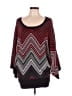 Ashley Stewart Chevron-herringbone Red Burgundy Pullover Sweater Size 12 - photo 1