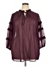 Roaman's 100% Polyester Burgundy 3/4 Sleeve Blouse Size 18w - photo 1