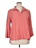 MULTIPLES 100% Lyocell Pink Long Sleeve Polo Size XL - photo 1